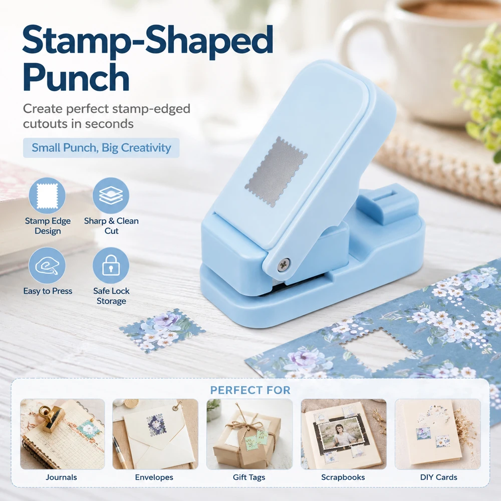 Scrapbooking - Pembuat Lubang Kertas Berbentuk Stempel Pos