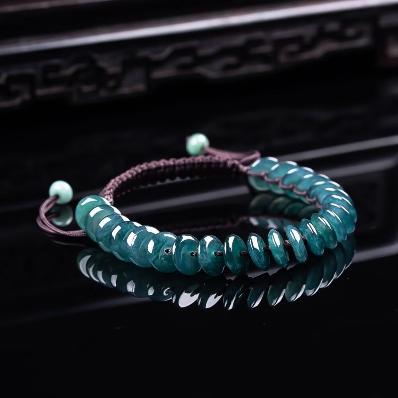 Beading - Gelang Manik-manik Abacus Zamrud Biru Alami