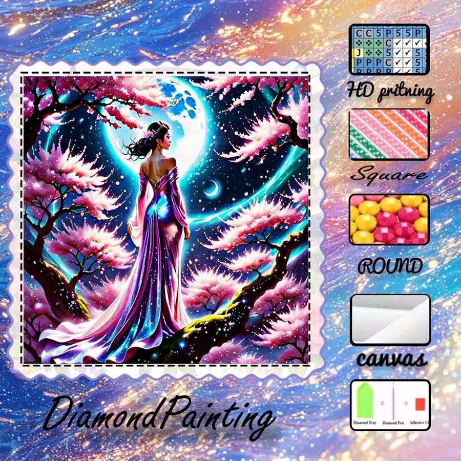5D Diamond Painting Kit Full Drill - 1 buah kain flocking 5D DIY,