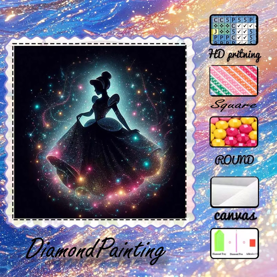 5D Diamond Painting Kit Full Drill - 1 buah - 5D-DIY - Kain