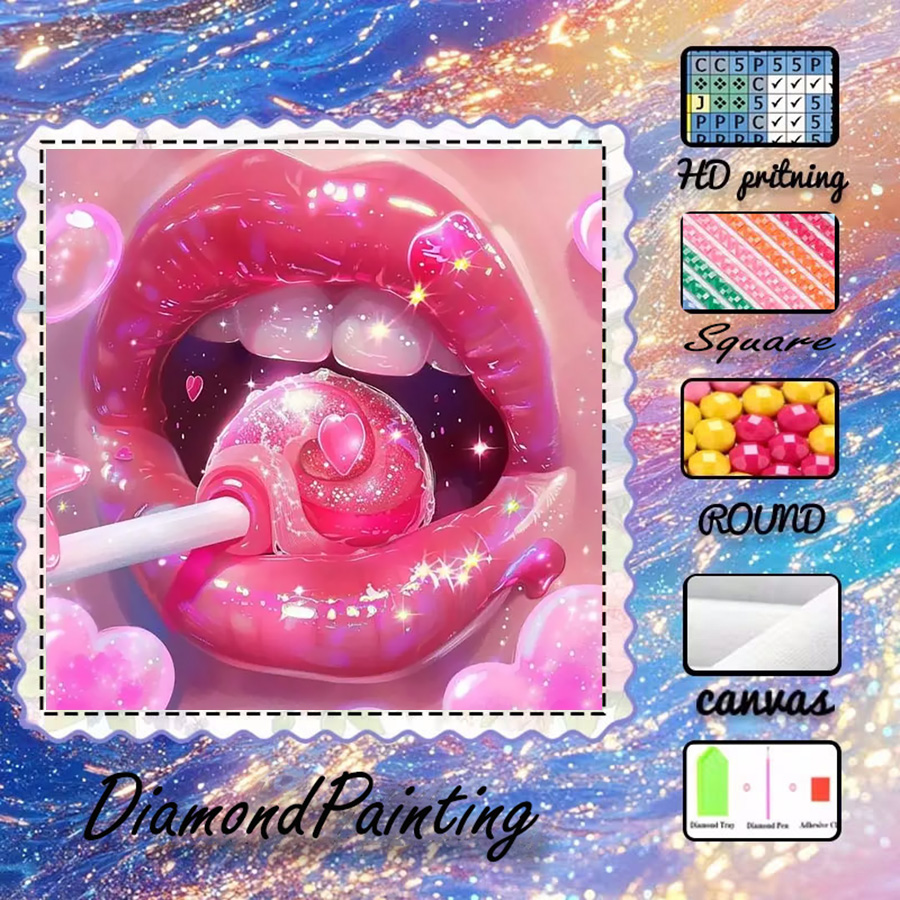 5D Diamond Painting Kit Full Drill - 1 buah - 5D-DIY - Kain