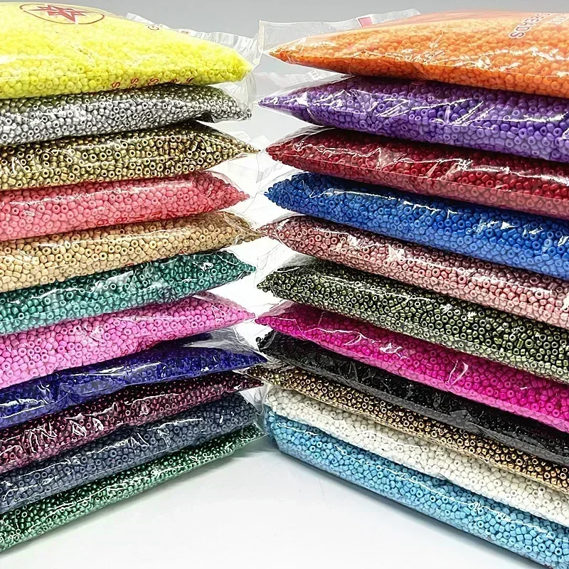 Glass Seed Beads 2Mm Jewelry Making - 10g Manik-manik Kaca Berwarna-warni Efek Pernis