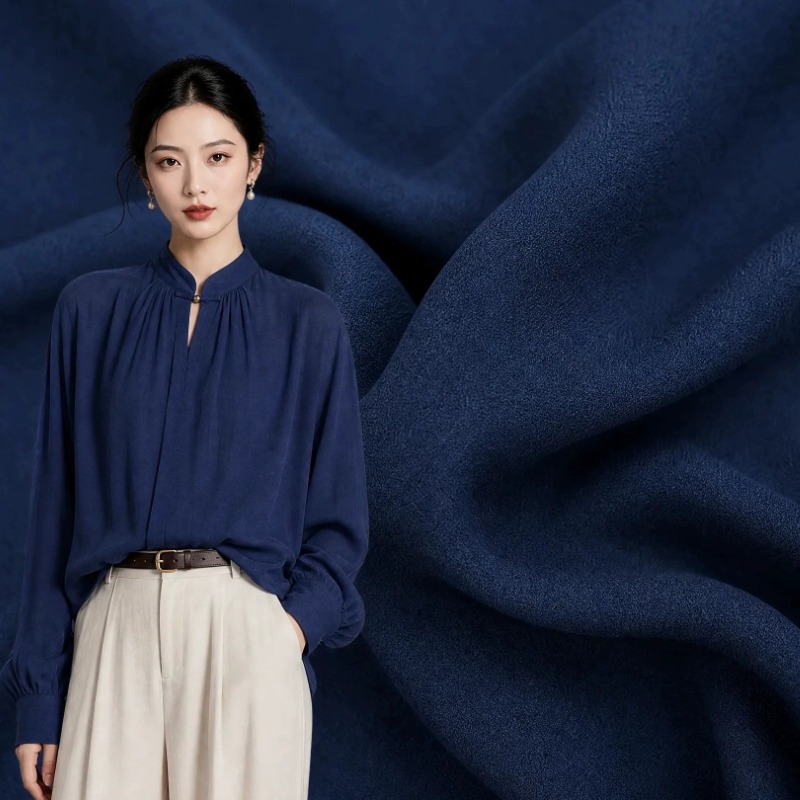 Sewing - Kain Satin Linen Premium Warna Biru