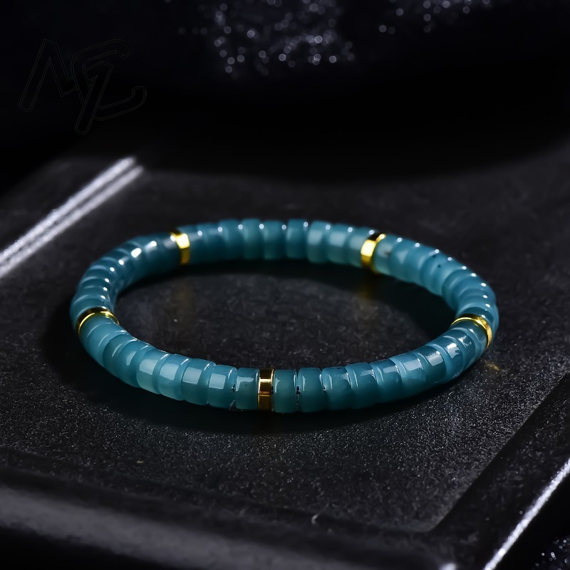 Beading - Gelang Manik-manik Abacus Batu Giok Biru
