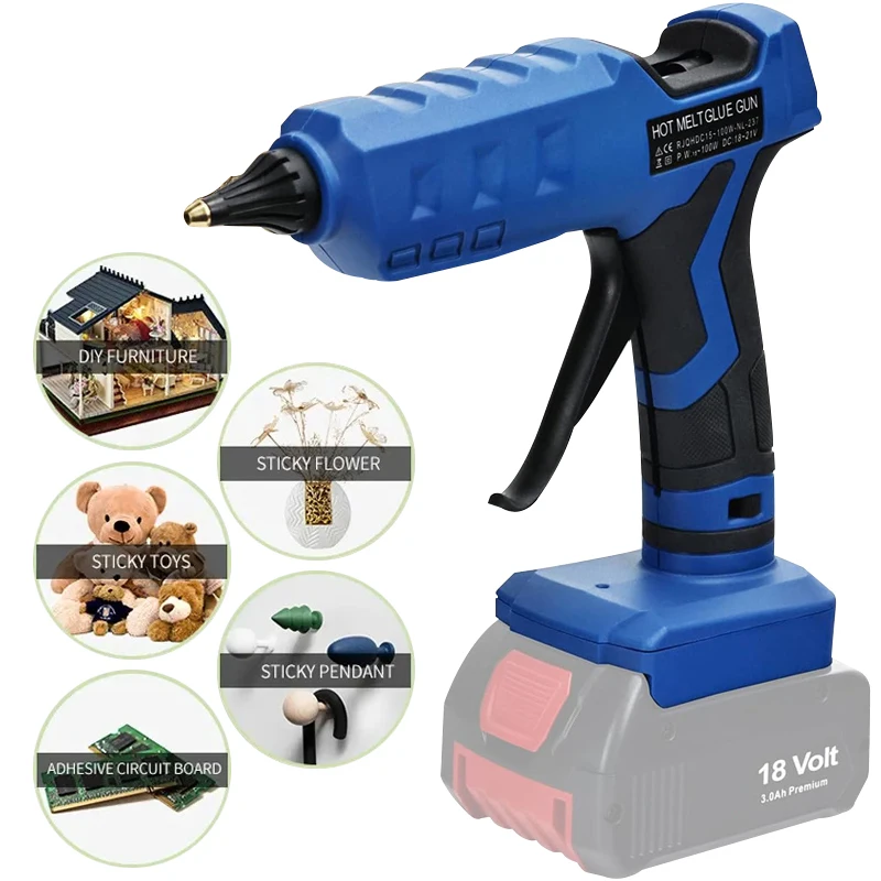 Hot Melt Glue Gun Cordless - Pistol Lem Panas Tanpa Kabel untuk