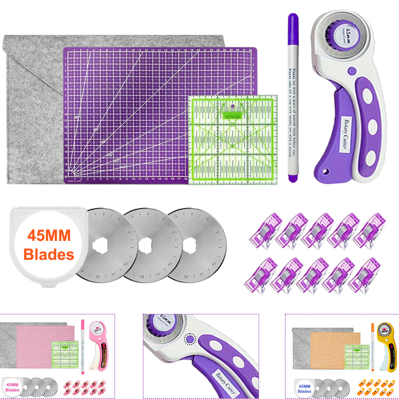 Rotary Cutter For Fabric 45Mm - Pemotong Putar 45mm dengan Alas Potong