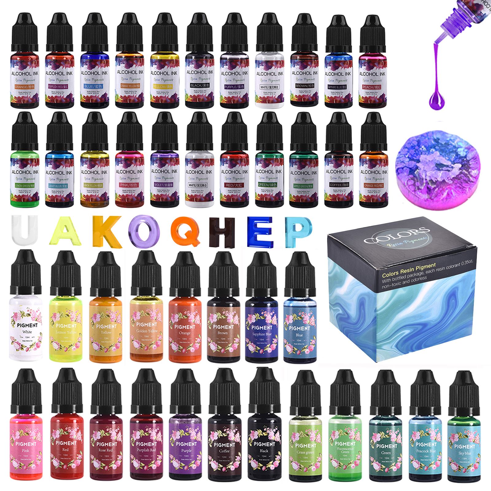 Silicone Epoxy Resin Molds Set - 1 Set Kit Pigmen Resin Tinta