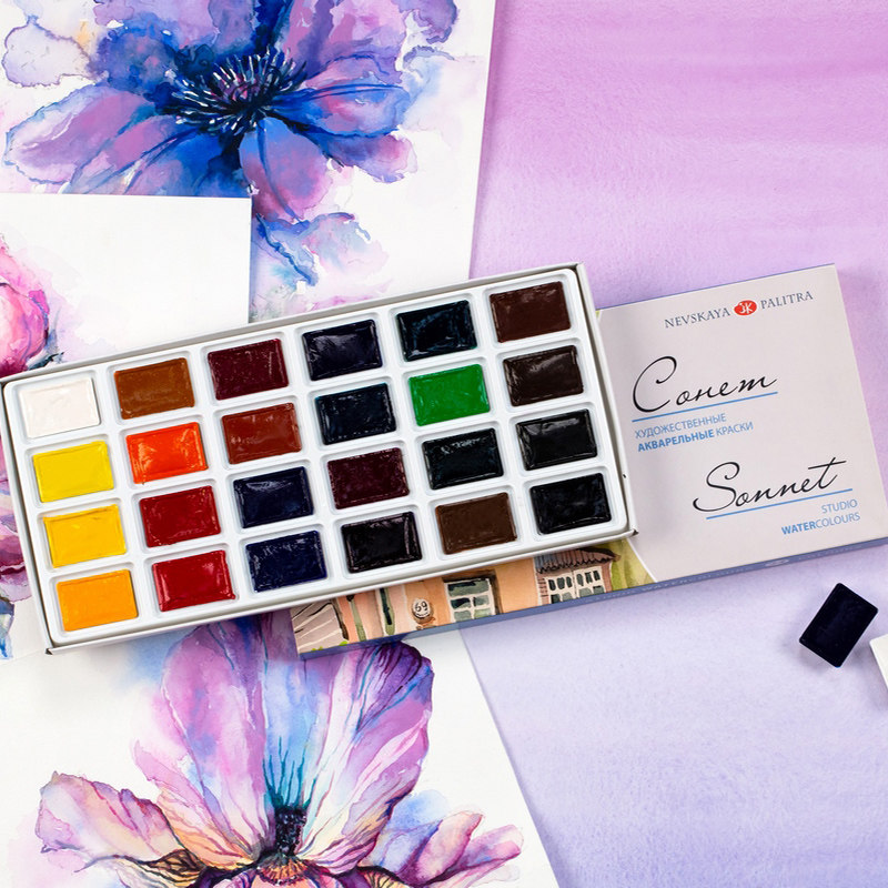 Cat Air Solid Russia White Nig - Watercolor Paint Set Solid Pigment ulasan dan harga