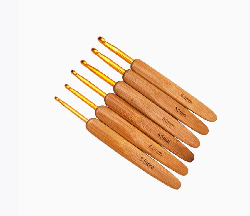 Kait Rajutan Gagang Kayu Bambu - Wooden Crochet Hooks Ergonomic Handle ulasan dan harga