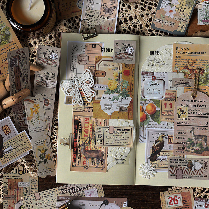 30 buah bahan antik kertas dek - Vintage Junk Journal Scrapbooking Paper ulasan dan harga