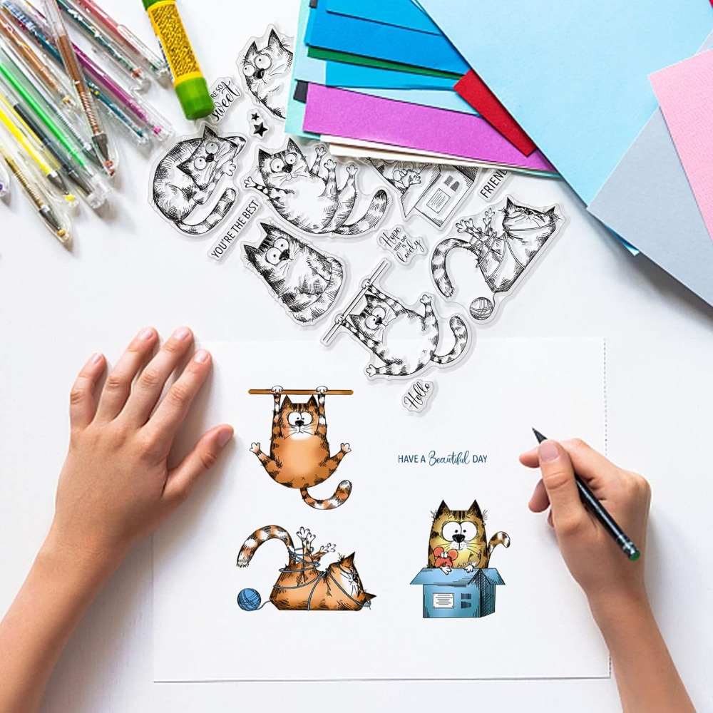 Stamps Cat cap bening untuk ku - Clear Silicone Stamps For Card Making ulasan dan harga