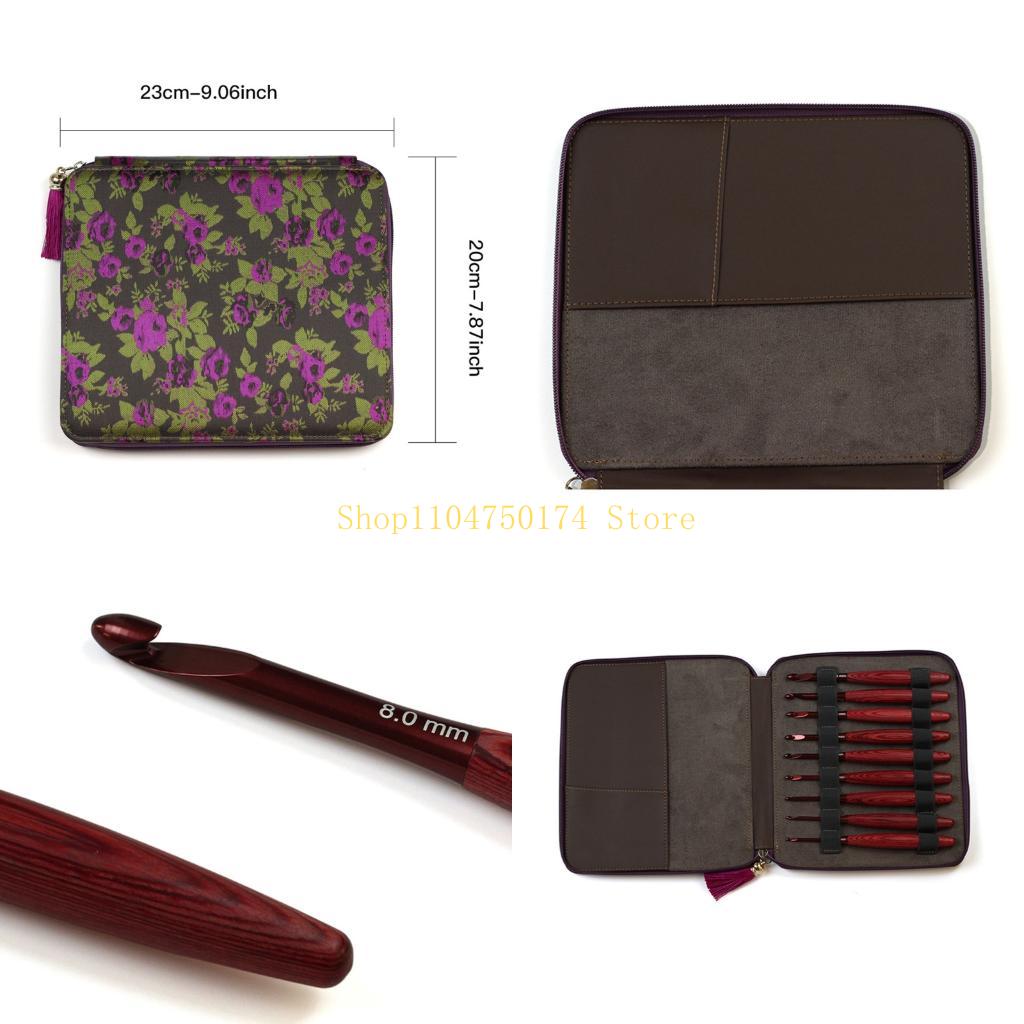 9 Buah Jarum Rajutan Aluminium - Wooden Crochet Hooks Ergonomic Handle ulasan dan harga