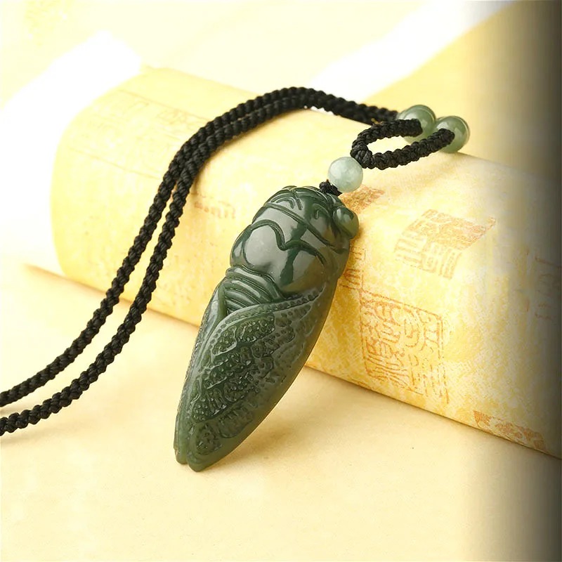 Alami Hetian Giok Cicada Liont - Beading ulasan dan harga