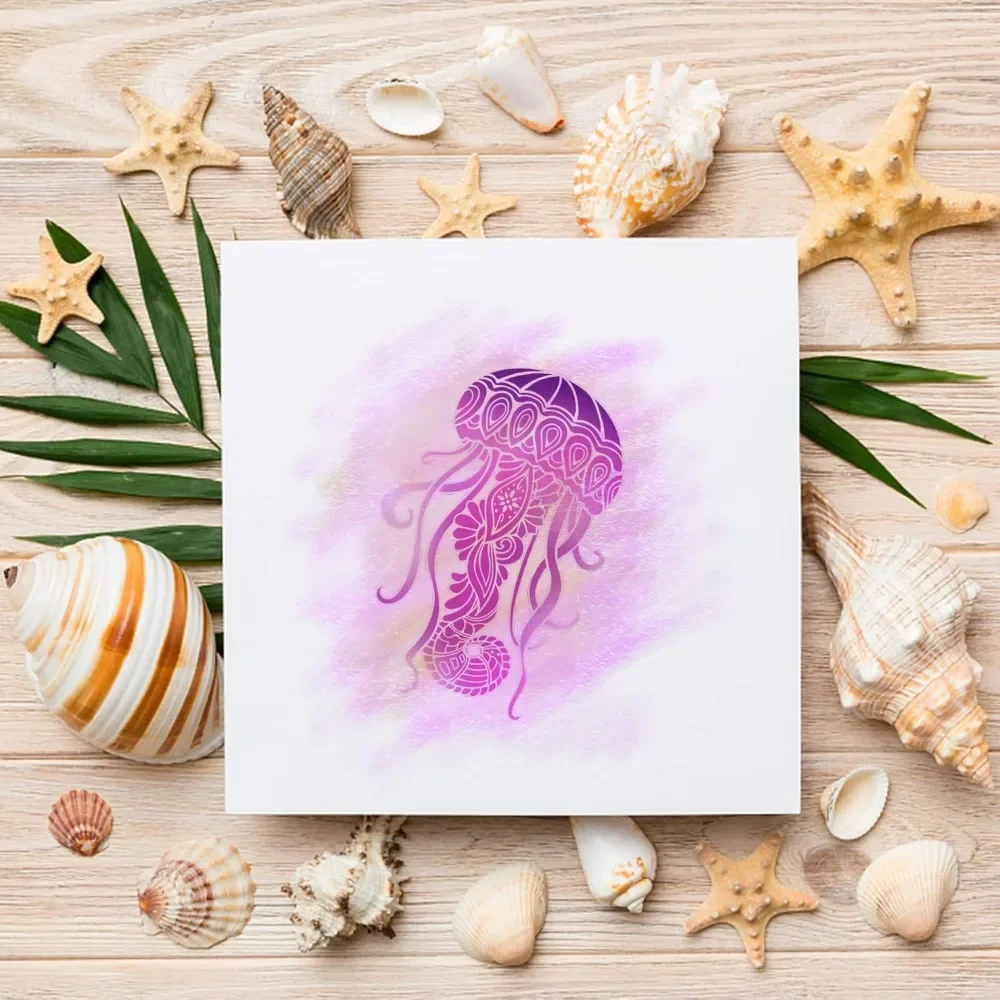 Cap bening kehidupan laut peny - Clear Silicone Stamps For Card Making ulasan dan harga
