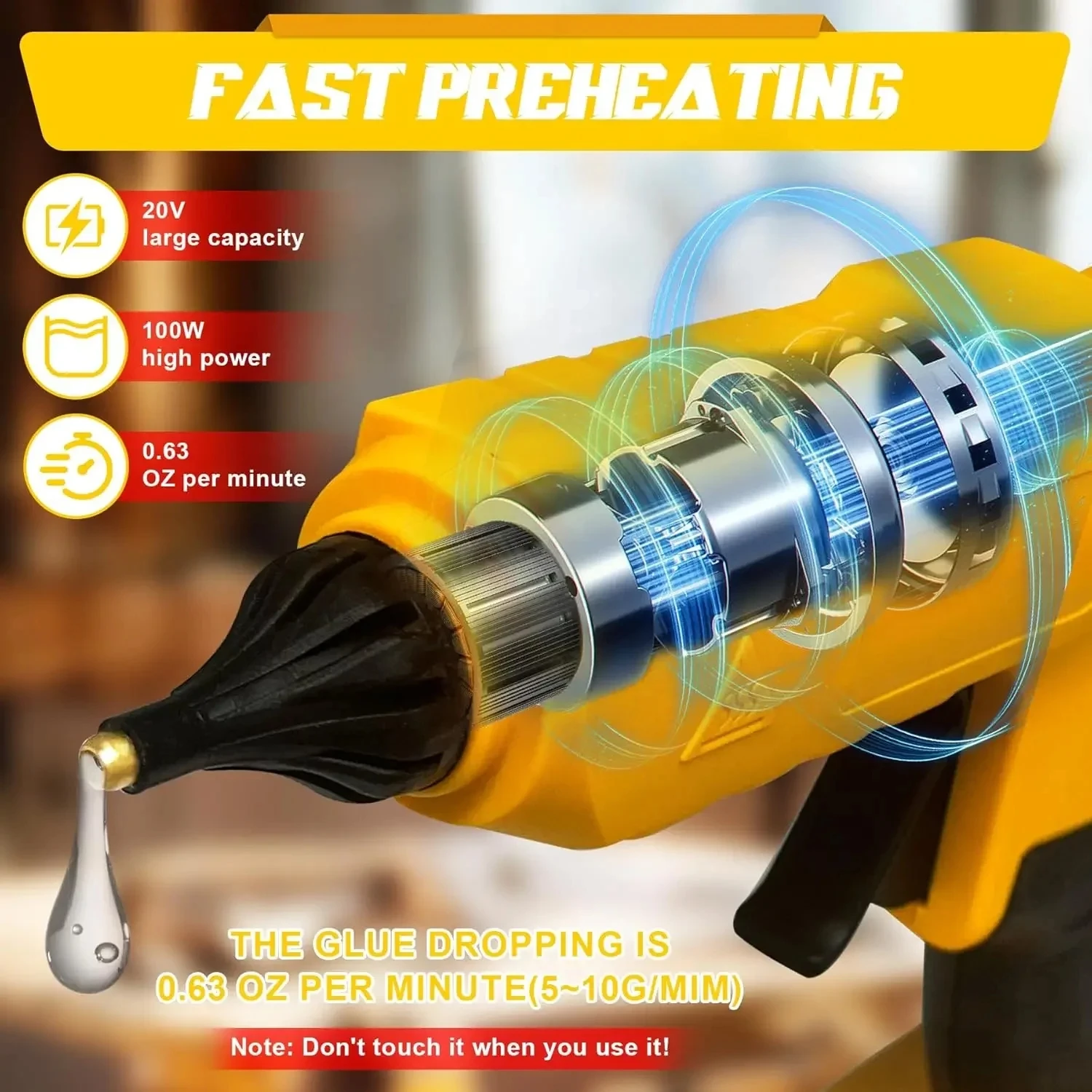 Pistol Lem Panas Tanpa Kabel E - Hot Melt Glue Gun Cordless ulasan dan harga