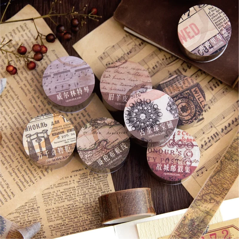 18.5mm x 2m pita kertas Washi  - Vintage Junk Journal Scrapbooking Paper ulasan dan harga