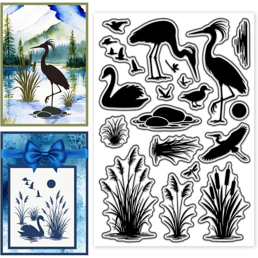 Stempel Silikon Pola Burung di - Clear Silicone Stamps For Card Making ulasan dan harga