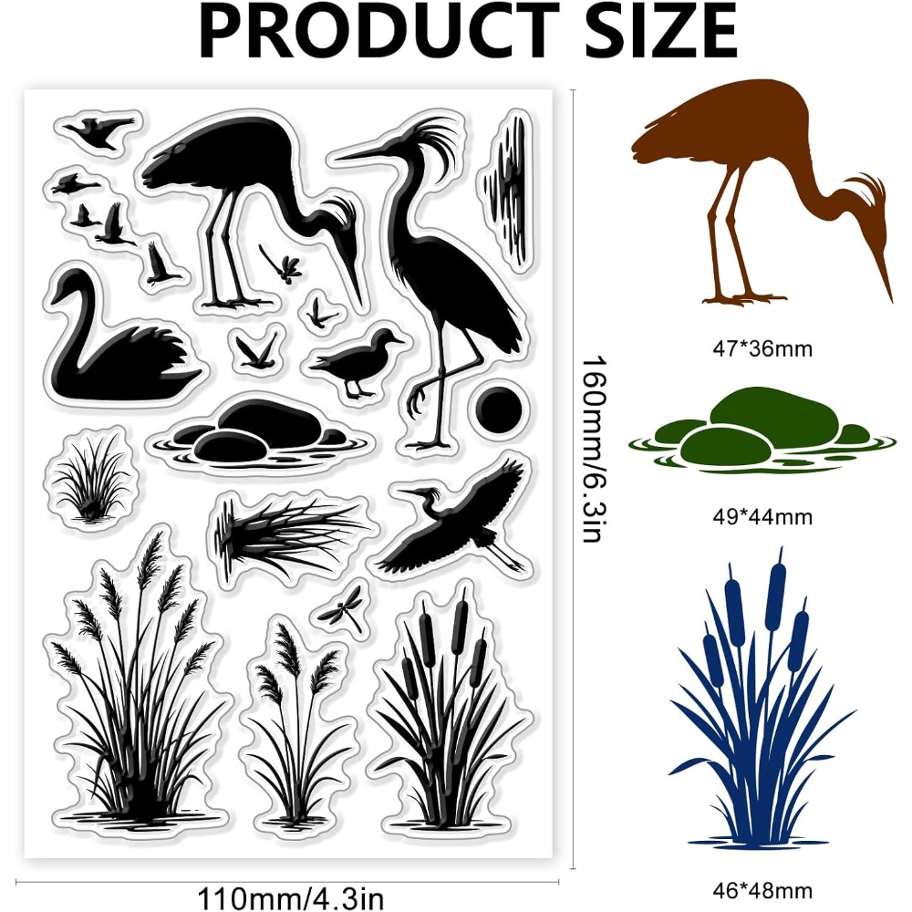 Stempel Silikon Pola Burung di - Clear Silicone Stamps For Card Making ulasan dan harga