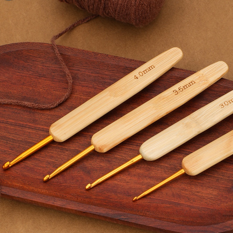 Kait Rajutan Gagang Kayu Bambu - Wooden Crochet Hooks Ergonomic Handle ulasan dan harga