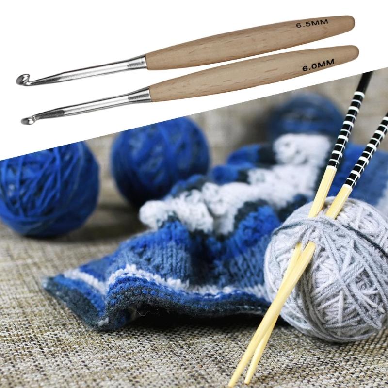 8 Buah Rajutan Ergonomis untuk - Wooden Crochet Hooks Ergonomic Handle ulasan dan harga