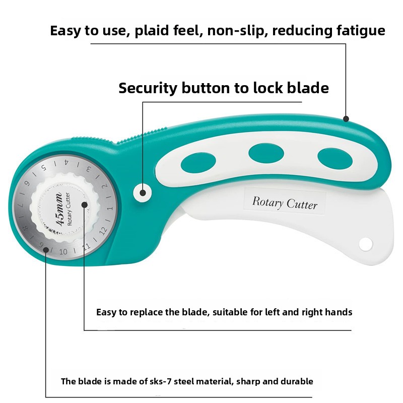 Pisau Potong Putar 45mm dengan - Rotary Cutter For Fabric 45Mm ulasan dan harga