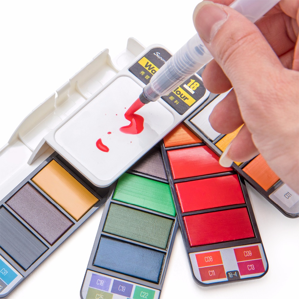 18/25/33/42 Warna Solid Waterc - Watercolor Paint Set Solid Pigment ulasan dan harga