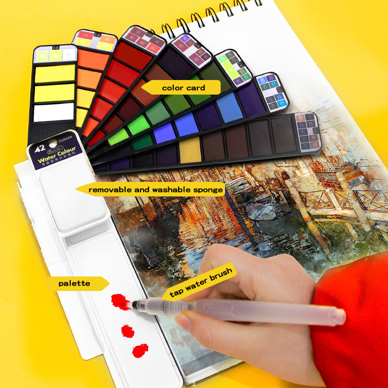 18/25/33/42 Warna Solid Waterc - Watercolor Paint Set Solid Pigment ulasan dan harga