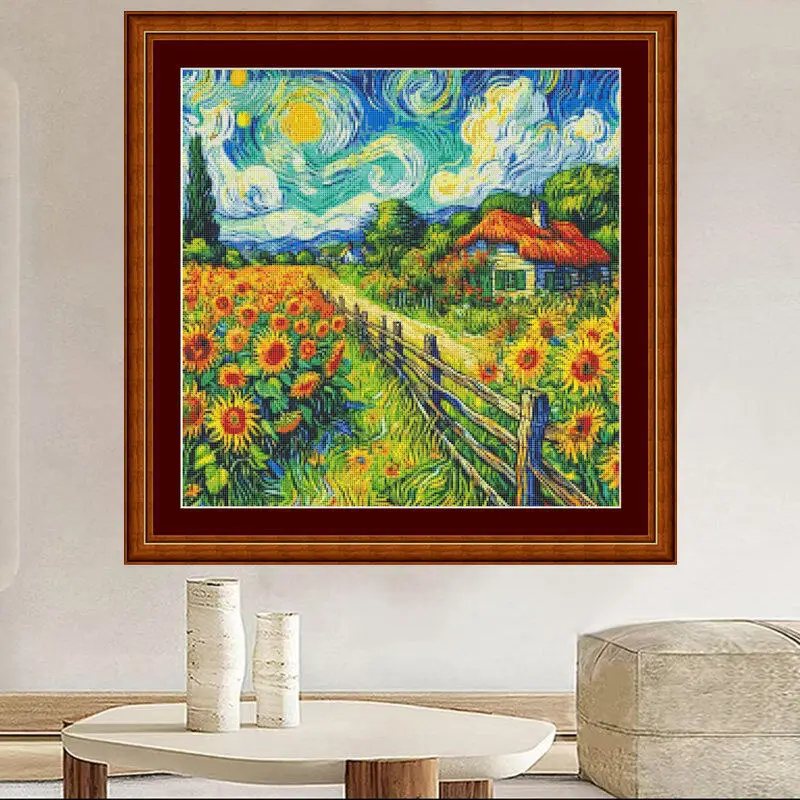 [[CC4656-Seri Van Gogh Peterna - Cross Stitch Stamped Kits Beginners ulasan dan harga