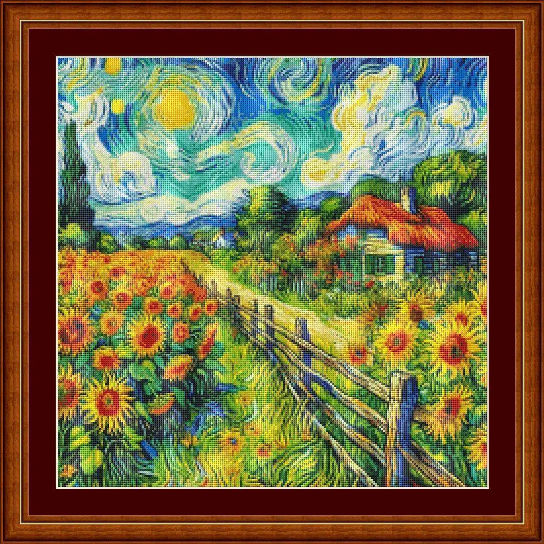 [[CC4656-Seri Van Gogh Peterna - Cross Stitch Stamped Kits Beginners ulasan dan harga