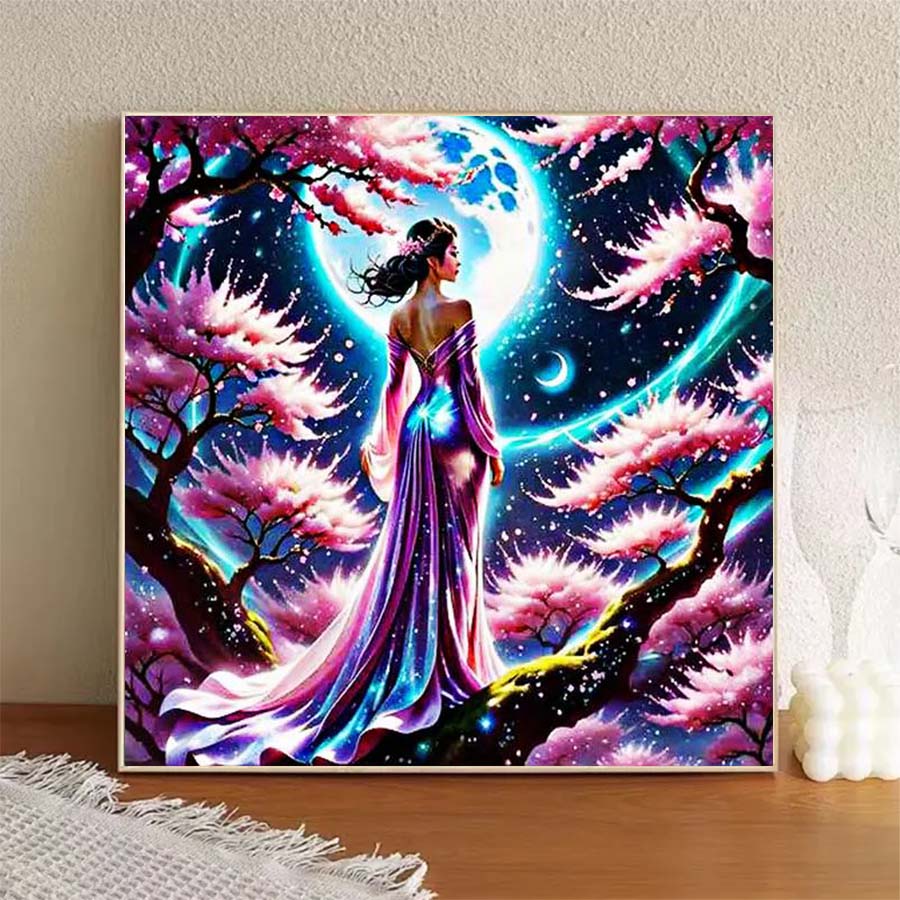 1 buah kain flocking 5D DIY, b - 5D Diamond Painting Kit Full Drill ulasan dan harga