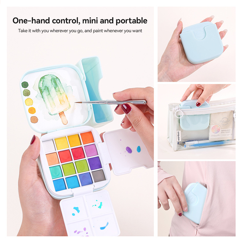LANGUO Set Cat Air 16 Warna Ko - Watercolor Paint Set Solid Pigment ulasan dan harga