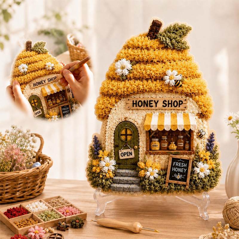Kit DIY Seni Poke Rumah Jamur  - Embroidery ulasan dan harga