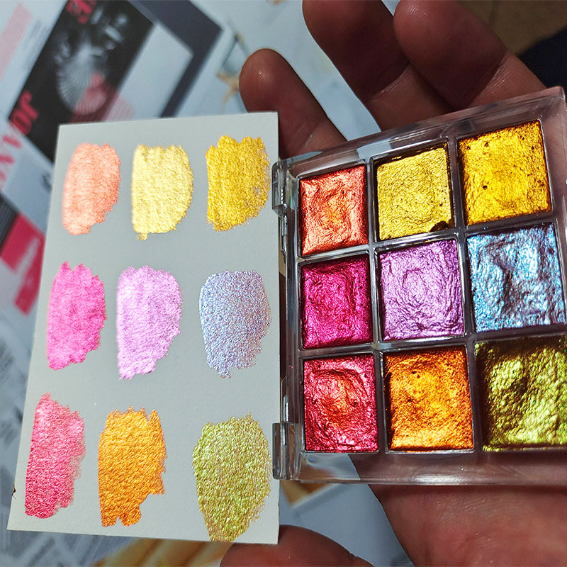 9 warna Nail Solid Pigment Aur - Watercolor Paint Set Solid Pigment ulasan dan harga