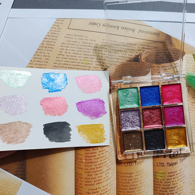 9 warna Nail Solid Pigment Aur - Watercolor Paint Set Solid Pigment ulasan dan harga