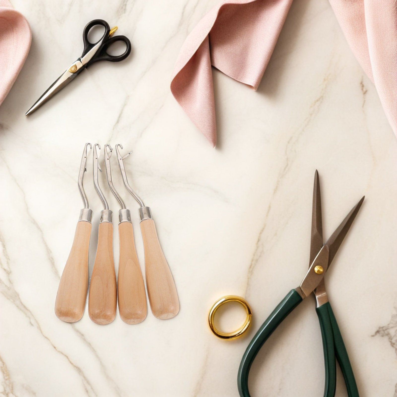 4 Buah Jarum Rajut dengan Pega - Wooden Crochet Hooks Ergonomic Handle ulasan dan harga