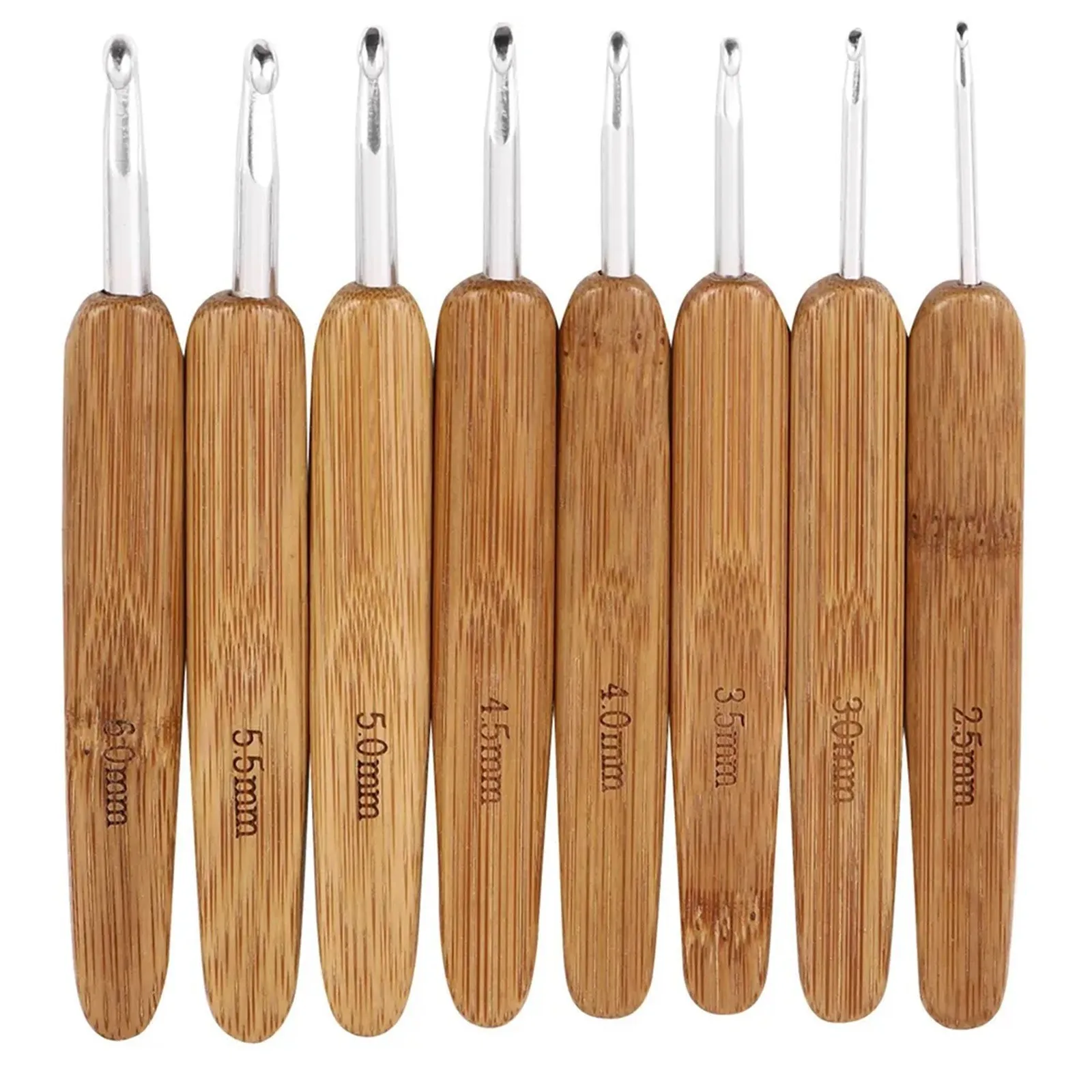 Set Kait Rajut Kayu Bambu Arti - Wooden Crochet Hooks Ergonomic Handle ulasan dan harga