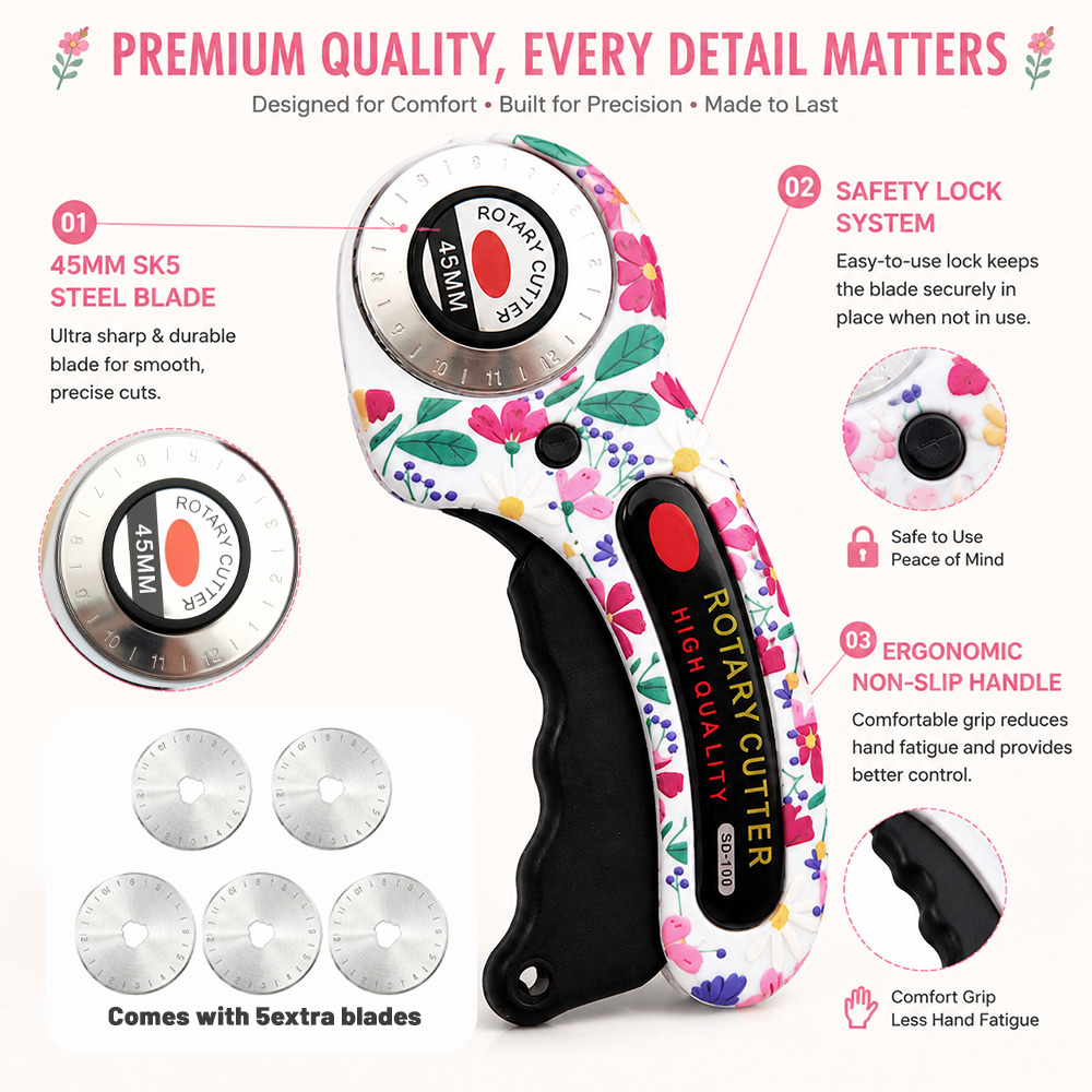 Pemotong Putar 45mm untuk Kart - Rotary Cutter For Fabric 45Mm ulasan dan harga