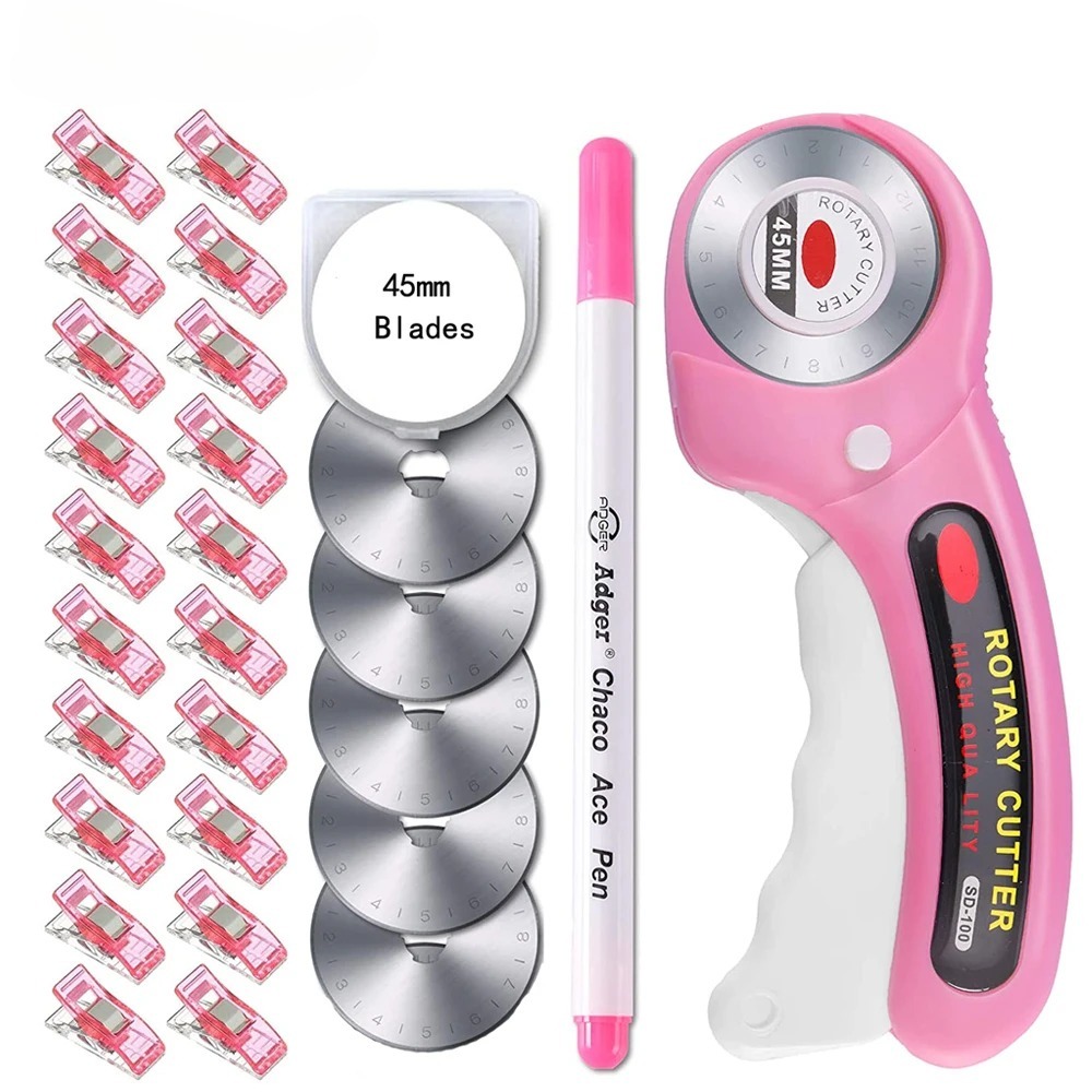 Set Pemotong Putar 45Mm 5 Pisa - Rotary Cutter For Fabric 45Mm ulasan dan harga