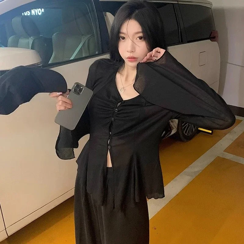Blus Lengan Lebar Model Sheer  - Embroidery ulasan dan harga