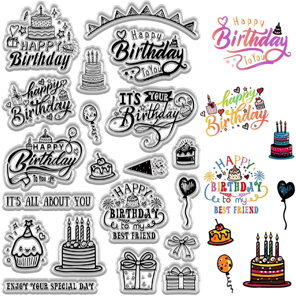 Stempel Bening Selamat Ulang T - Clear Silicone Stamps For Card Making ulasan dan harga