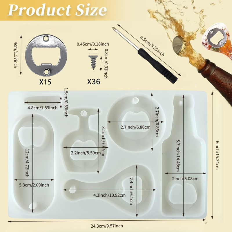 Cetakan resin pembuka botol, S - Silicone Epoxy Resin Molds Set ulasan dan harga