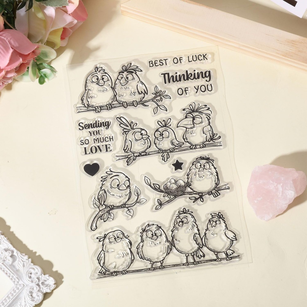 Stempel Bening Cabang Burung L - Clear Silicone Stamps For Card Making ulasan dan harga