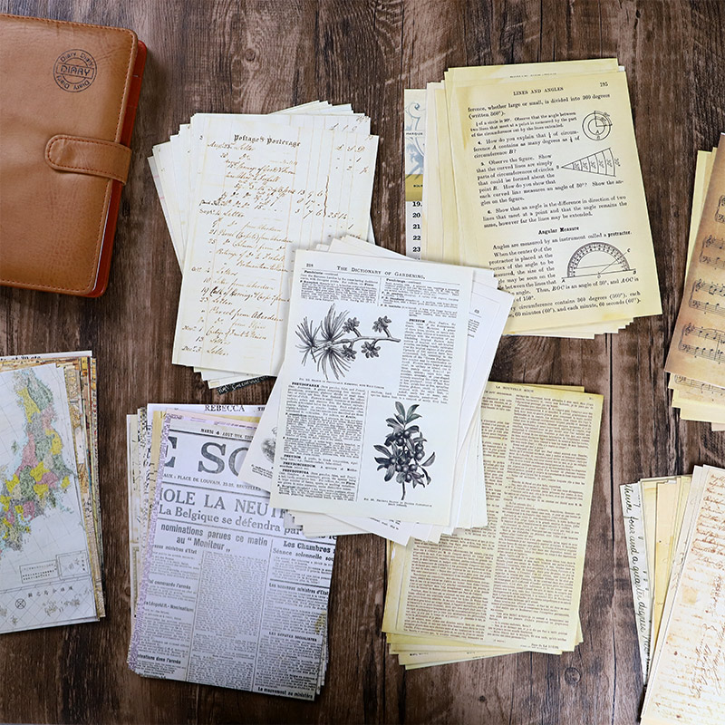 30 buah huruf bunga peta lama  - Vintage Junk Journal Scrapbooking Paper ulasan dan harga