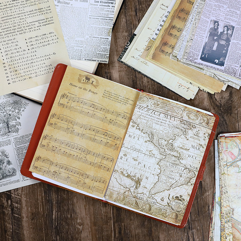 30 buah huruf bunga peta lama  - Vintage Junk Journal Scrapbooking Paper ulasan dan harga