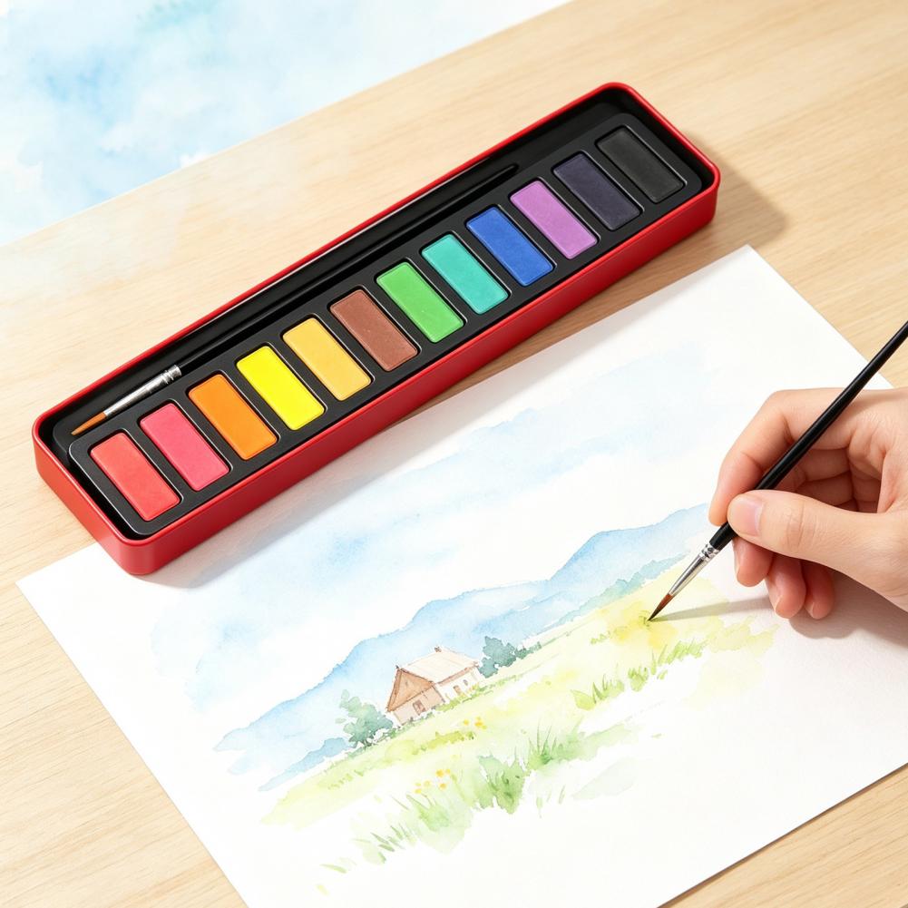 Set Cat Air Portabel, Pigmen G - Watercolor Paint Set Solid Pigment ulasan dan harga