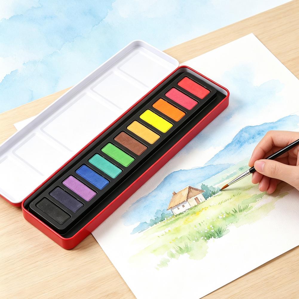 Set Cat Air Portabel, Pigmen G - Watercolor Paint Set Solid Pigment ulasan dan harga