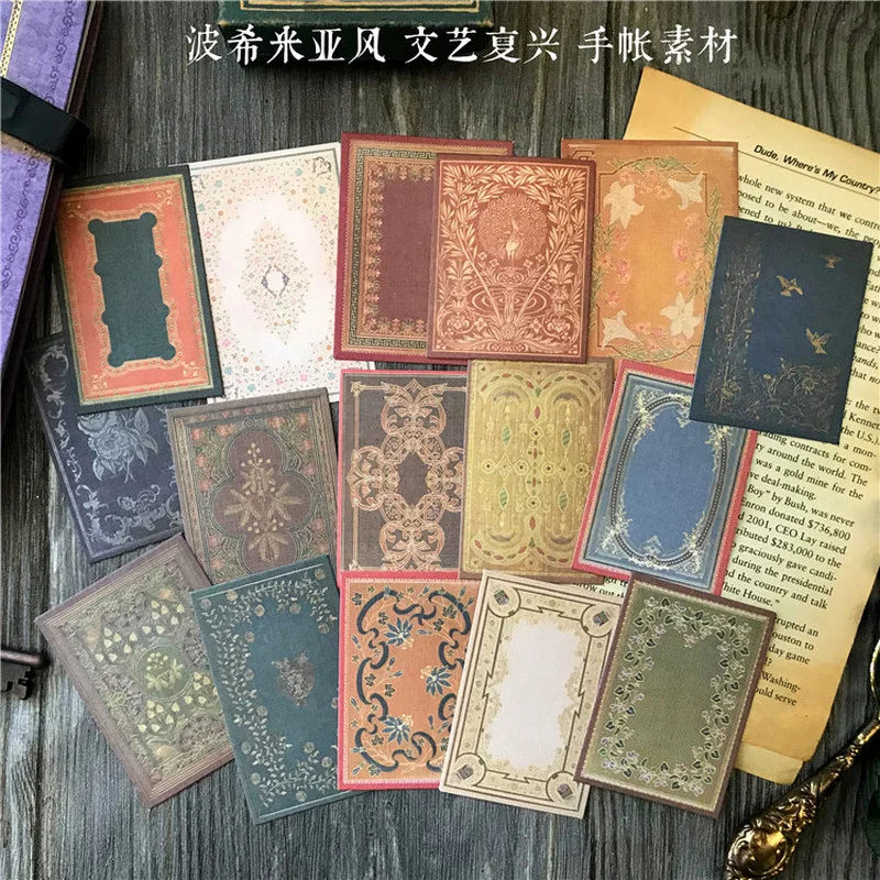 16Pcs Kertas Karton Vintage Bo - Vintage Junk Journal Scrapbooking Paper ulasan dan harga