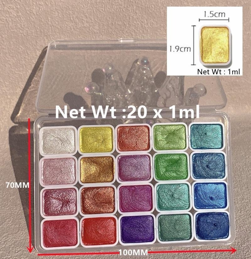 Cat Air Pearlescent Paints Por - Watercolor Paint Set Solid Pigment ulasan dan harga