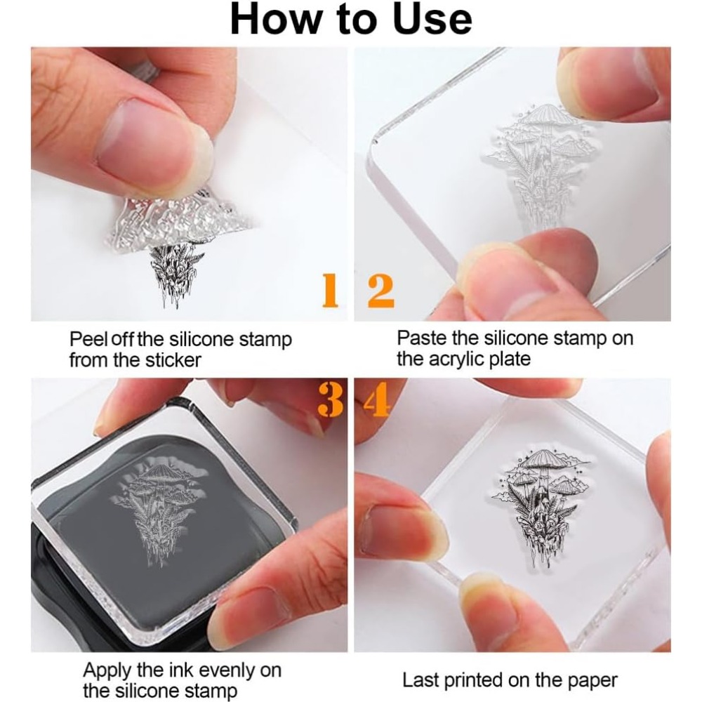 Cap jamur jernih, cap tanaman  - Clear Silicone Stamps For Card Making ulasan dan harga