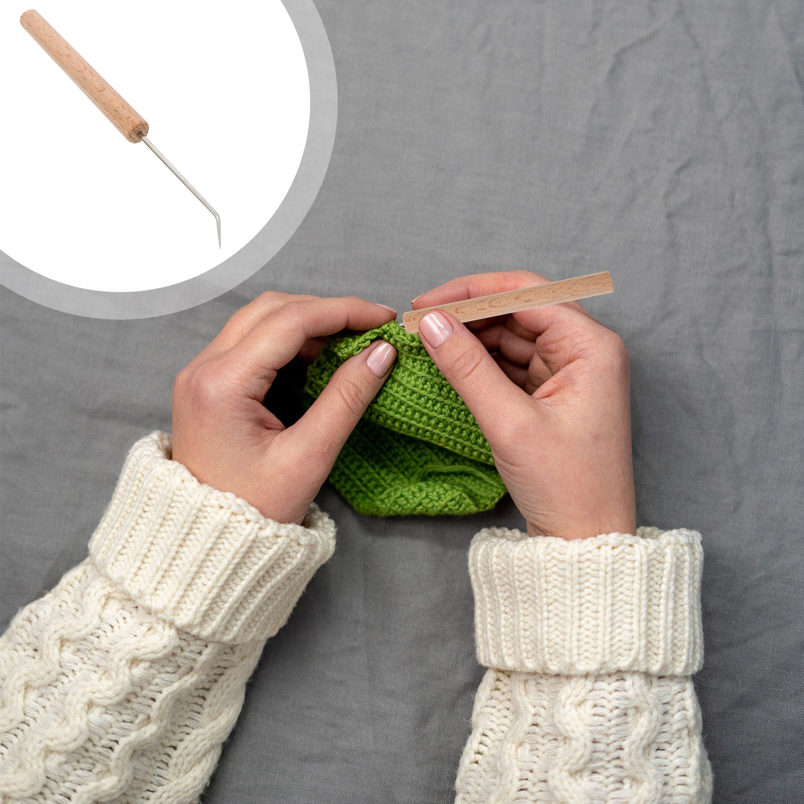 1 Set Alat Merajut Kait Rajut  - Wooden Crochet Hooks Ergonomic Handle ulasan dan harga